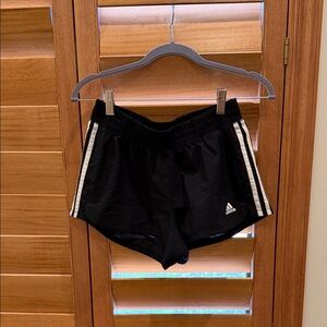 Adidas Women's Black Shorts with White Stripes